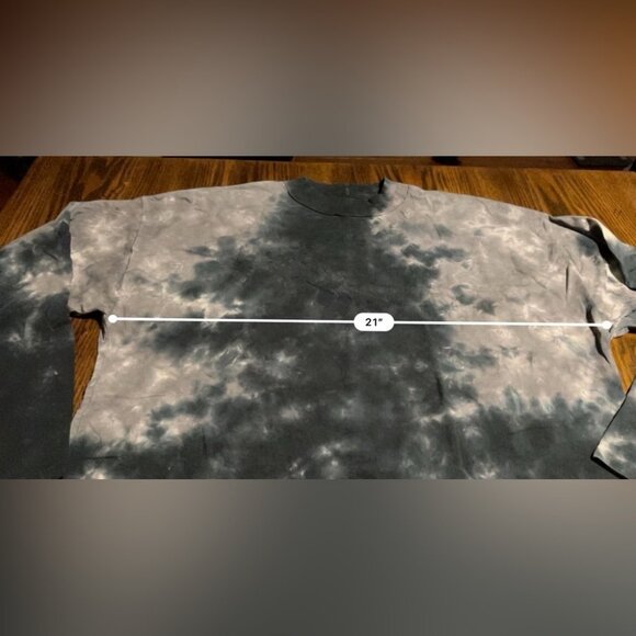 We The Free Grey Blue White Be Free Tie Dye Long Sleeve Mock Neck Top Size S EUC - Picture 7 of 7